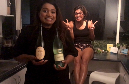 Philly, Amrita and the all important wine